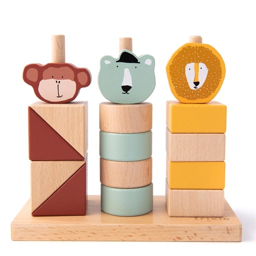 Blokkenstapelaar dieren multi color