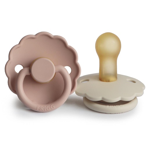 Fopspeen latex daisy (6-18maand, 2 stuks) blush - cream 