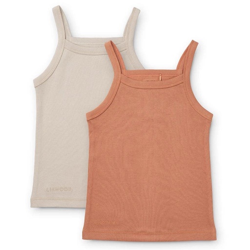 Singlet Naomi (2-pack) tuscany rose - sandy mix 