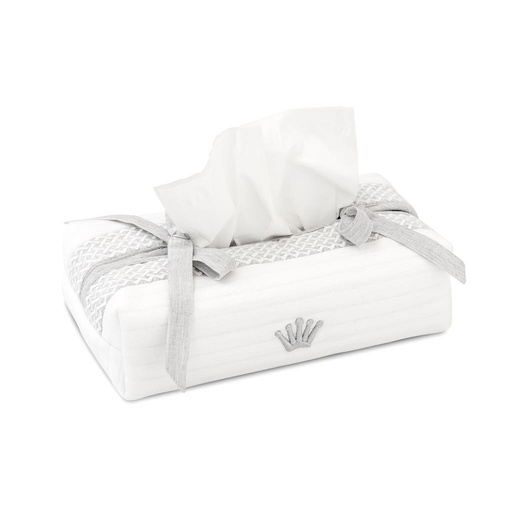 Kleenex box cover Diaz crystal gray white 
