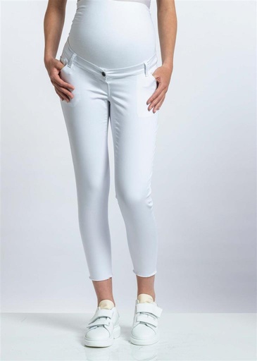 Jeansbroek cropped white