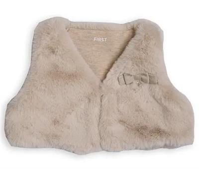 Jas faux-fur beige