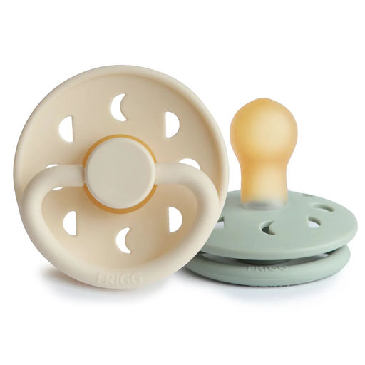 Fopspeen latex moon (6-18maand, 2 stuks) cream - sage 