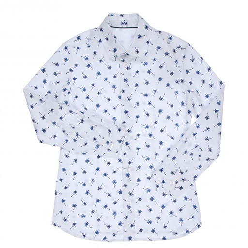 Hemd Ibiza wit-blauw