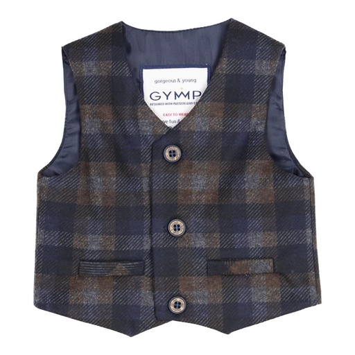 Gilet Klaus marine-bruin