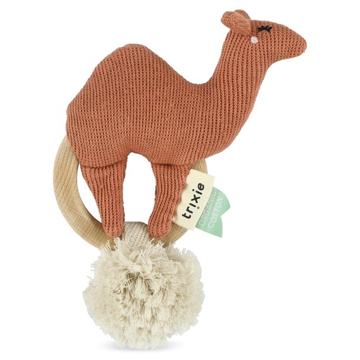 Anneau de dentition tricoté camel 