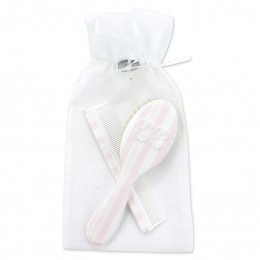 Borstel en kam rose pale 