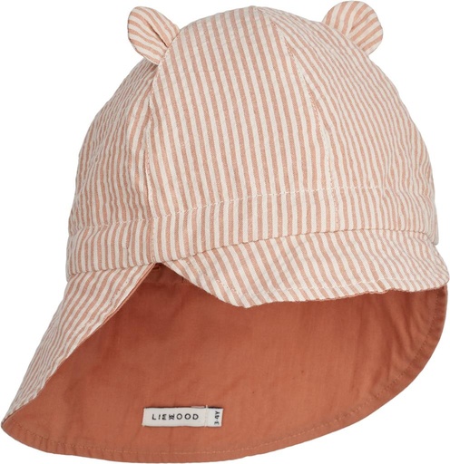 Zonnehoed Gorm omkeerbaar met nekbescherming stripe: tuscany rose - sandy 