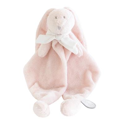 Knuffeldoek konijn Flore (wit strikje) roos