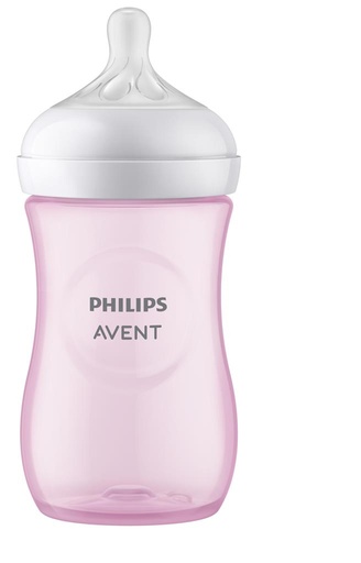 Feeding bottle Natural 260 ml roze 