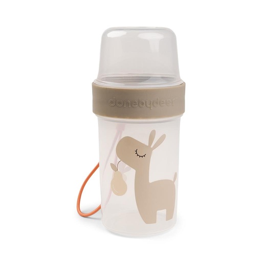 Snackbox en drinkbeker large Croco sand 