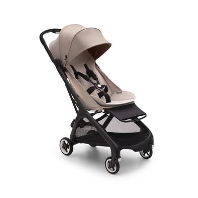 Baby carriage butterfly (black frame) taupe 
