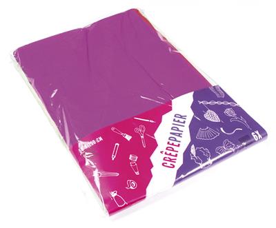 Crêpepapier  50x250 cm 6 kleuren  