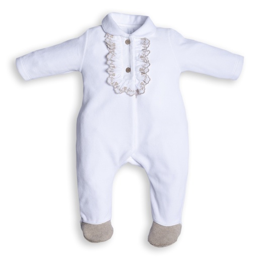 Combinaison bébé blanc-beige