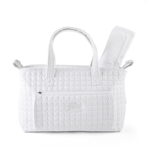 Changing bag + mat cotton white 