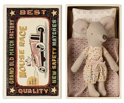 Little sister mouse in matchbox 11cm  