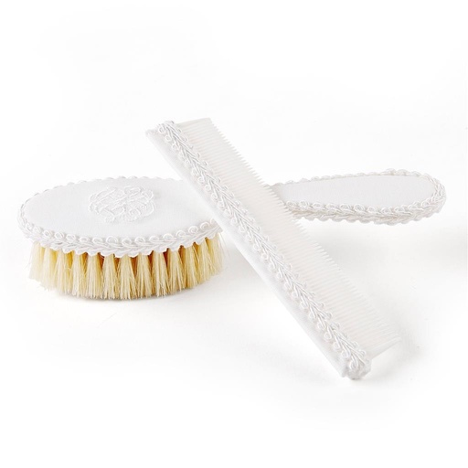 Brush and comb cotton white 
