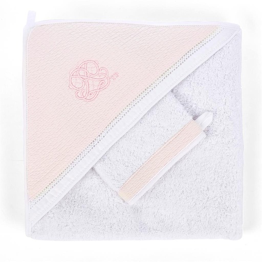 Serviette de bain+lavage cotton pink 