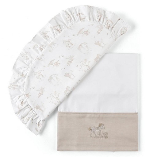 Laken wieg+sloop safari (camel) 