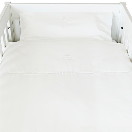 Housse de couette et taie d'oreiller (100x135cm) coton blanc 100X135