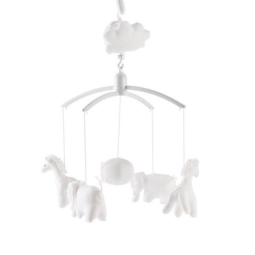 Music mobile cotton white 