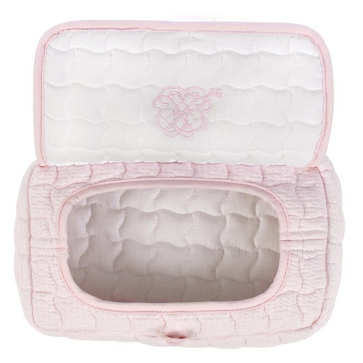 Couvrir les lingettes humides en coton rose